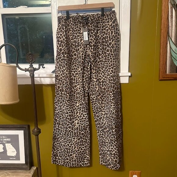 Motel Rocks Pants - NWT Motel Leopard Print Cotton Wide Leg Pants Revolve